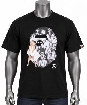 BAPE A Bathing Ape x Marilyn Monroe Ape Head T-Shirt Black Japan Size M